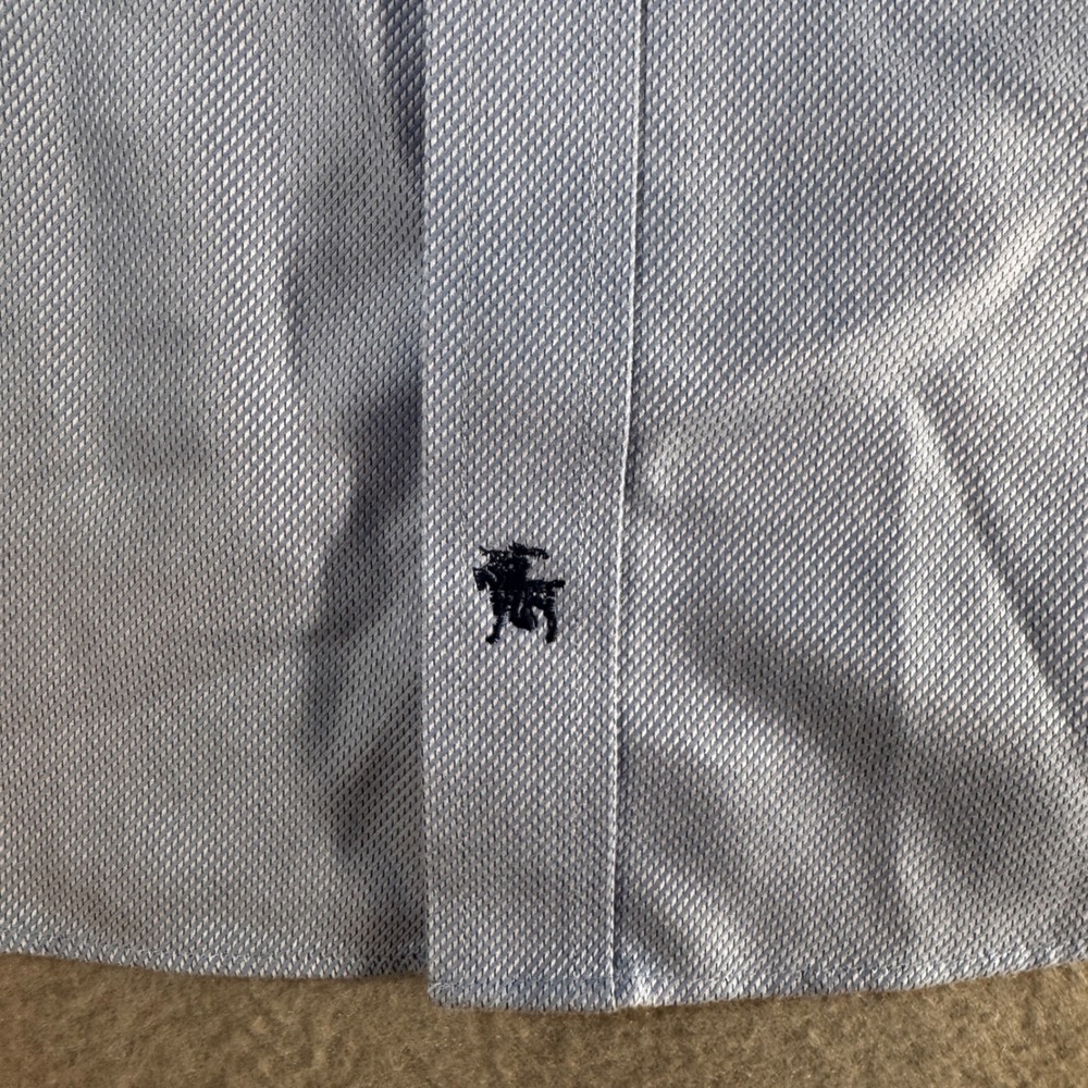 Hart Schaffner Marx Mens 15.5 33 Blue Pima Cotton Non-Iron Dress Shirt Long Slv - Picture 5 of 8